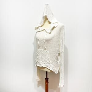 Hollister vintage y2k lightweight white hooded pullover sweater Size XS/S
